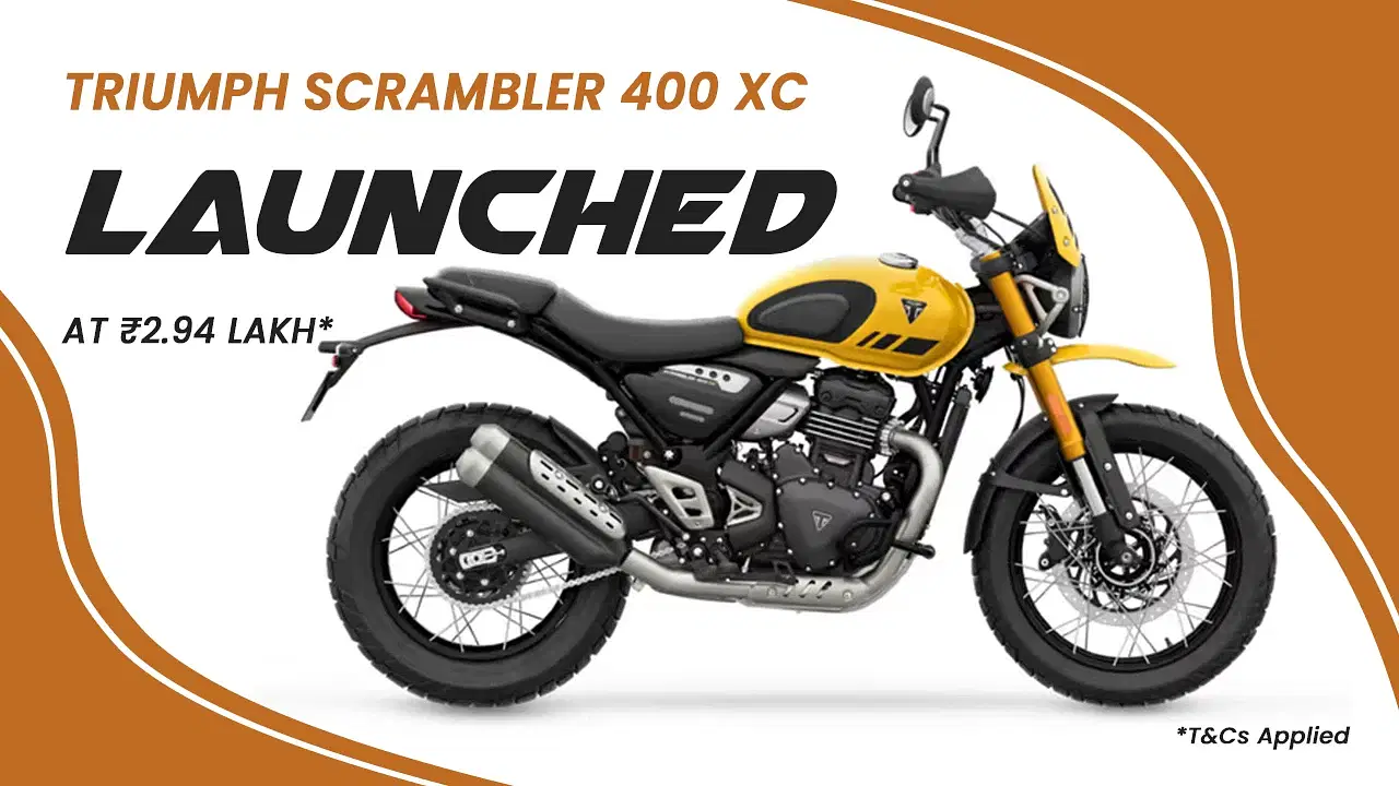 Triumph Scrambler 400 XC Launched in India at ₹2.94 Lakh: Price, Specs & Features
