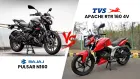 Bajaj Pulsar N160 vs TVS Apache RTR 160 4V: Mileage, Features & EMI Compared Bajaj Pulsar N160 vs TVS Apache RTR 160 4V: Mileage, Features & EMI Compared
