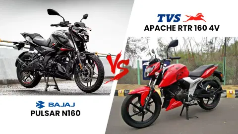 Bajaj Pulsar N160 vs TVS Apache RTR 160 4V: Mileage, Features & EMI Compared Bajaj Pulsar N160 vs TVS Apache RTR 160 4V: Mileage, Features & EMI Compared