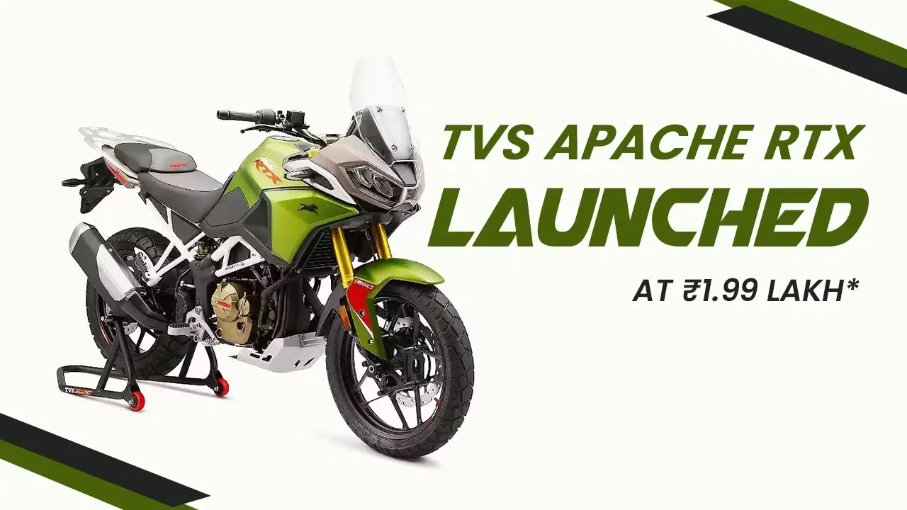 TVS Apache RTX Launched at ₹1.99 Lakh — First Look & Specs