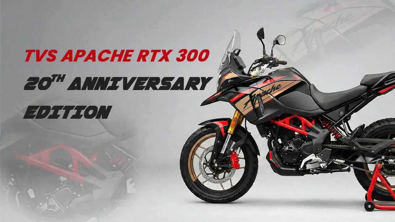 TVS Apache RTX 300 20th Anniversary Edition Unveiled: Black-Gold ADV Bike