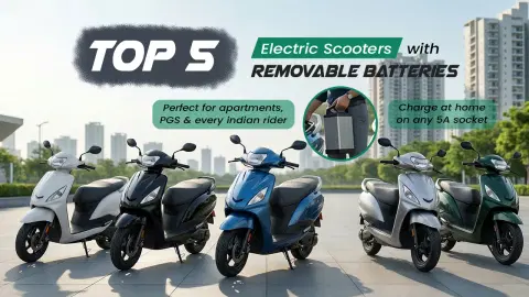 Top 5 Electric Scooters with Removable Batteries in India (2026) Top 5 Electric Scooters with Removable Batteries in India (2026)