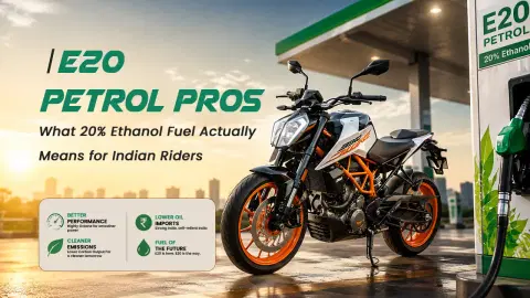 E20 Petrol Pros: What 20% Ethanol Fuel Actually Means for Indian Riders E20 Petrol Pros: What 20% Ethanol Fuel Actually Means for Indian Riders