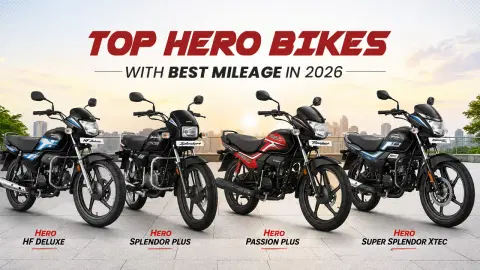 Top Hero Bikes With Best Mileage in 2026: Price, Mileage & EMI Compared Top Hero Bikes With Best Mileage in 2026: Price, Mileage & EMI Compared