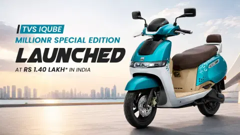 TVS iQube MillionR Special Edition Launched at Rs 1.40 Lakh in India TVS iQube MillionR Special Edition Launched at Rs 1.40 Lakh in India